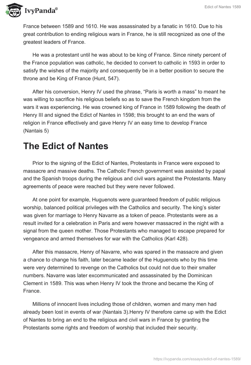 Edict of Nantes 1589. Page 2
