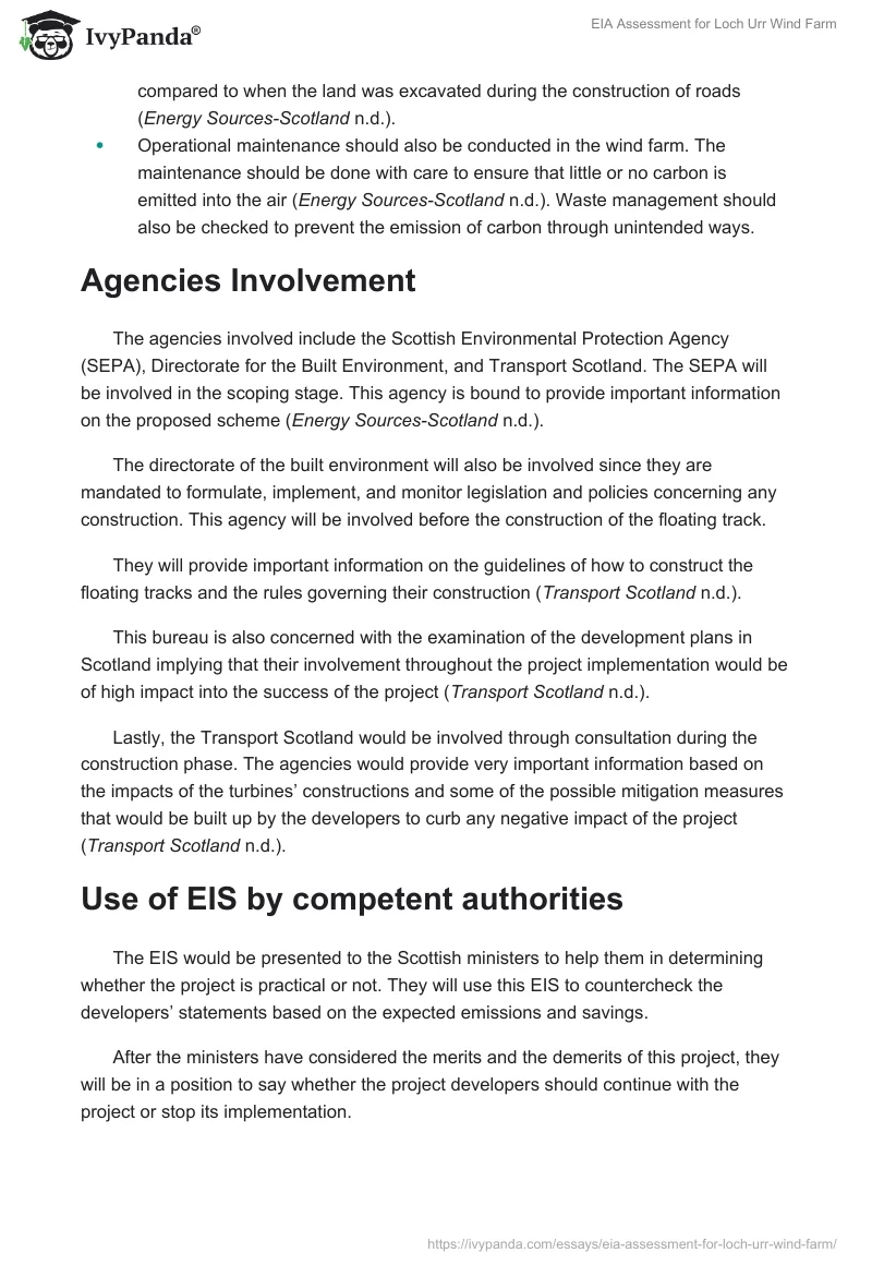 EIA Assessment for Loch Urr Wind Farm. Page 5
