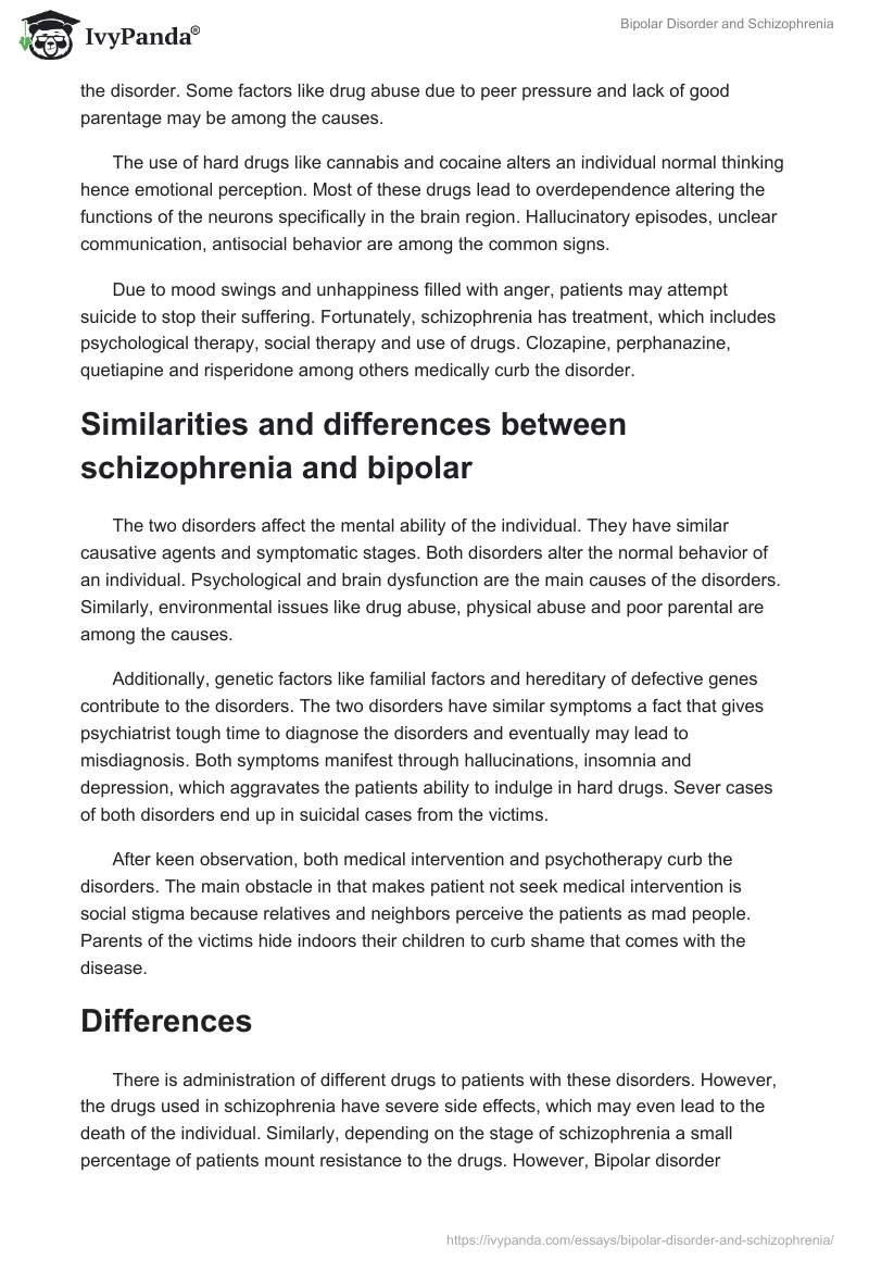 Bipolar Disorder and Schizophrenia. Page 3
