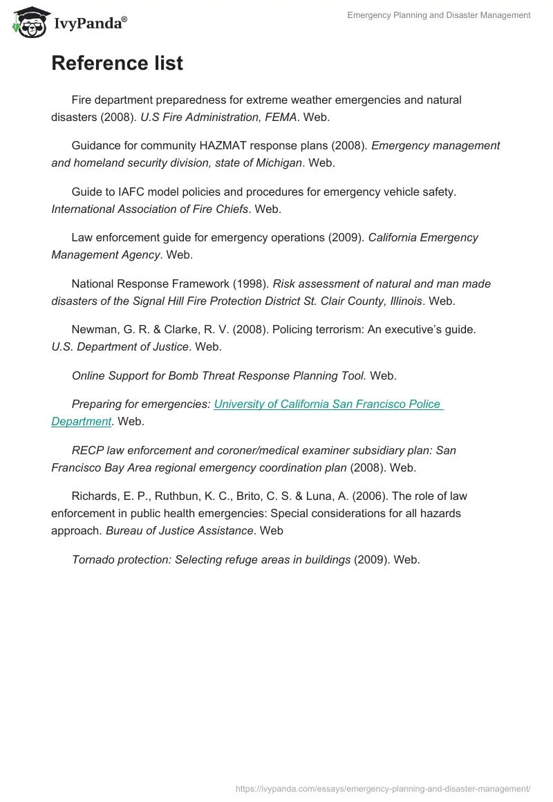 Emergency Planning and Disaster Management. Page 4