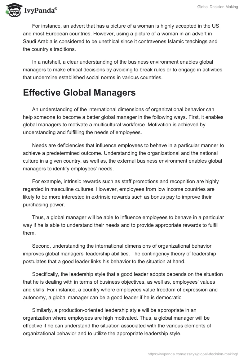 Global Decision Making. Page 4