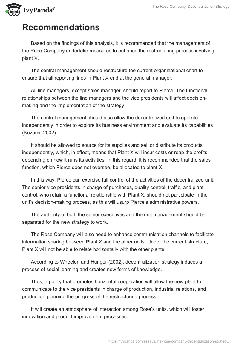 The Rose Company: Decentralization Strategy. Page 5
