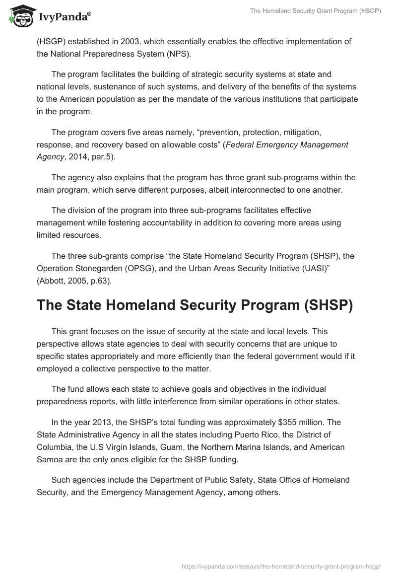 The Homeland Security Grant Program (HSGP). Page 2