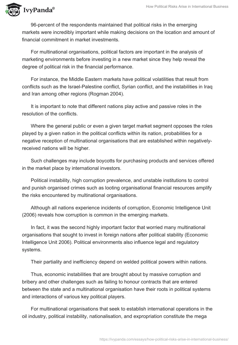 How Political Risks Arise in International Business. Page 4