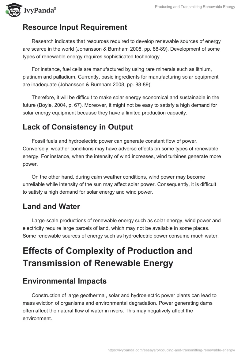 Producing and Transmitting Renewable Energy. Page 3