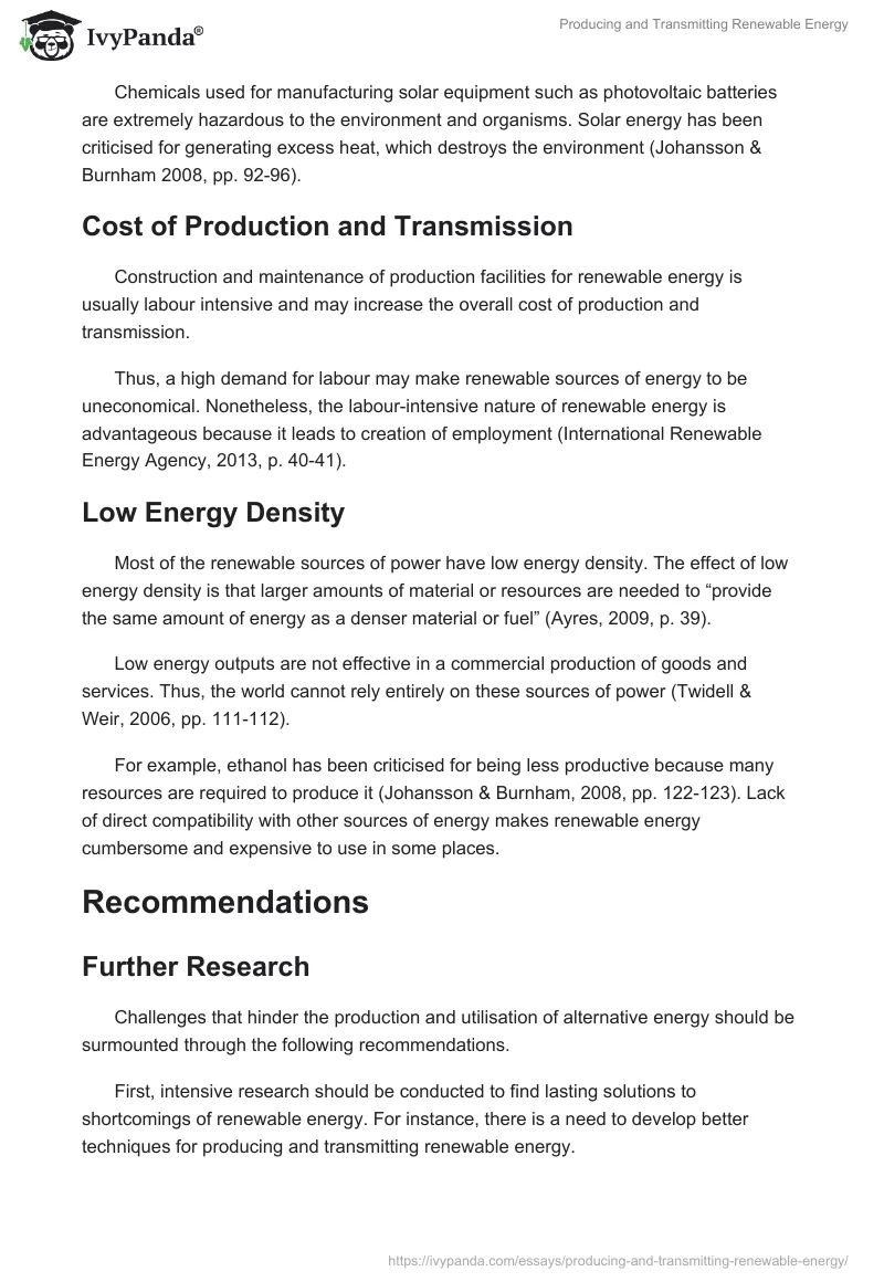 Producing and Transmitting Renewable Energy. Page 4