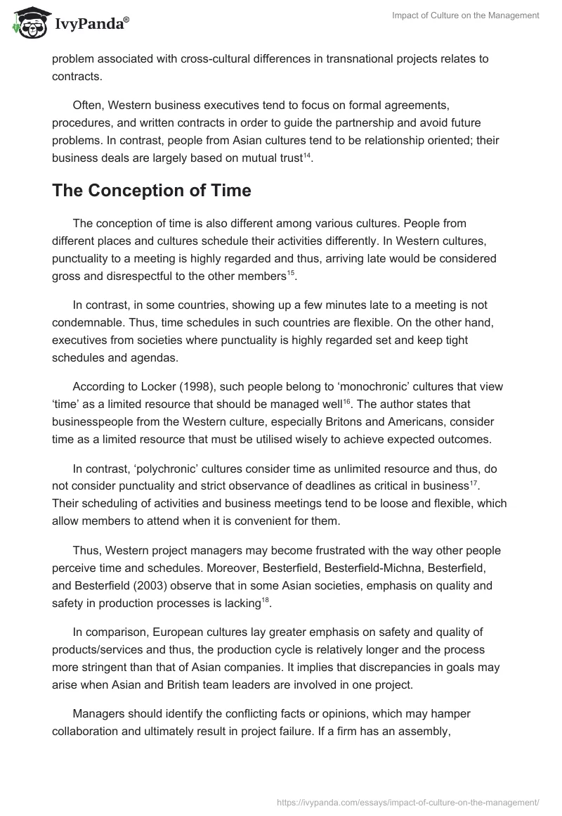 Impact of Culture on the Management. Page 4