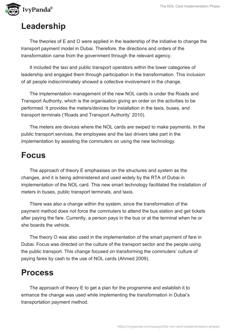 The NOL Card Implementation Phase. Page 2