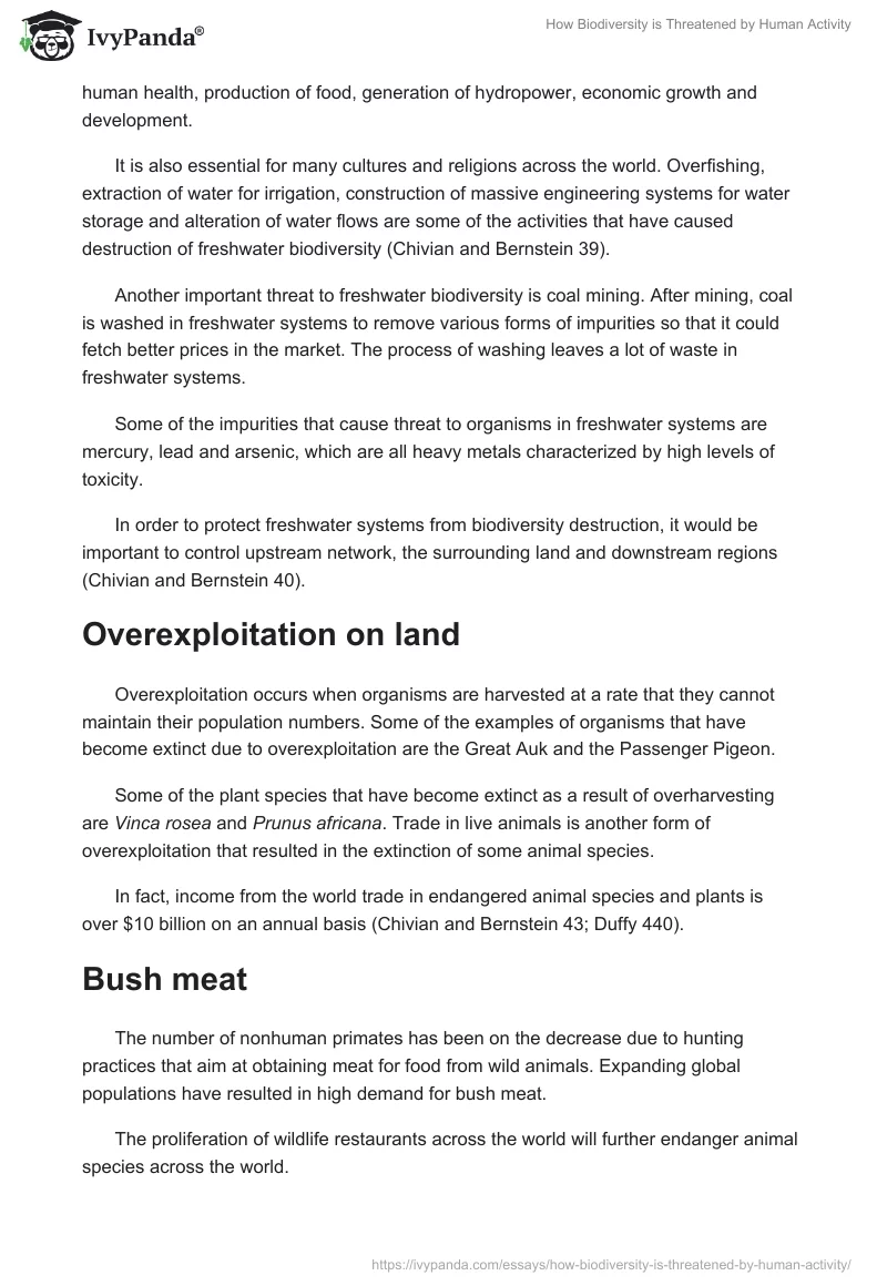 How Biodiversity Is Threatened by Human Activity. Page 3