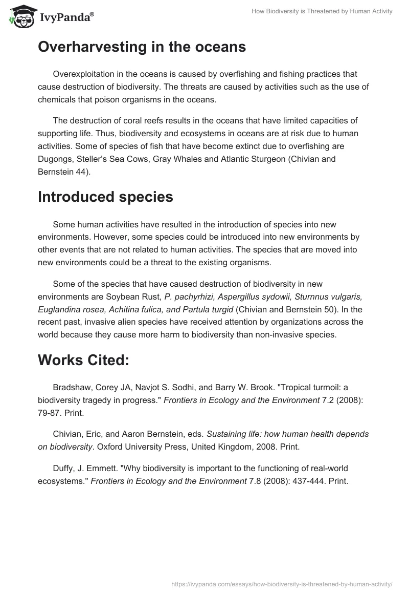 How Biodiversity Is Threatened by Human Activity. Page 4