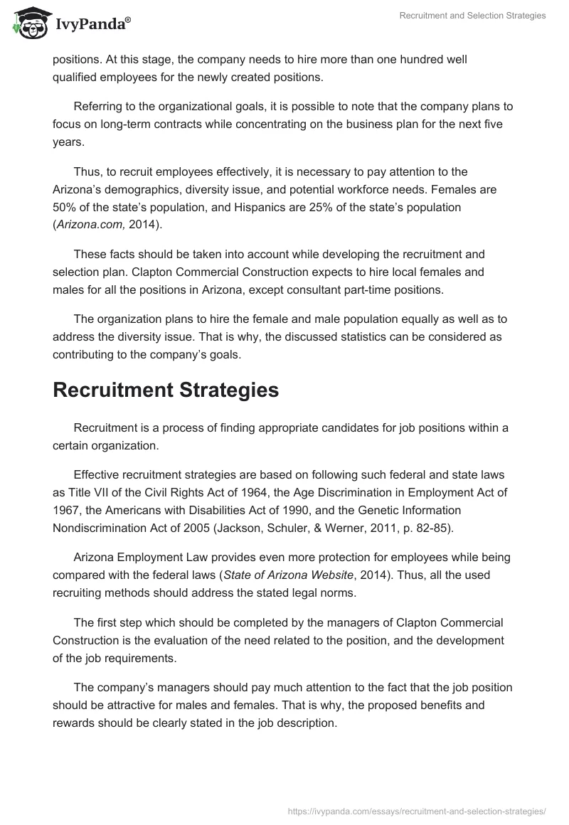 Recruitment and Selection Strategies. Page 2