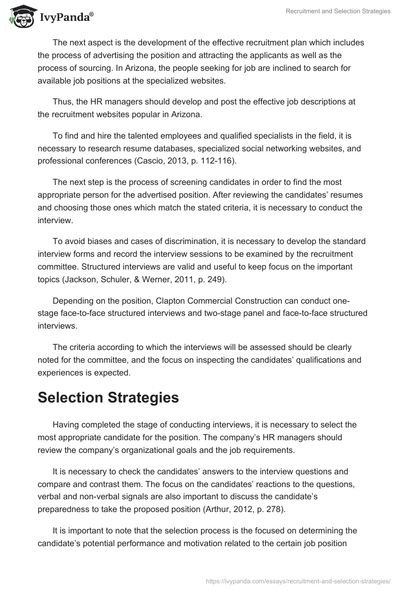 Recruitment and Selection Strategies. Page 3
