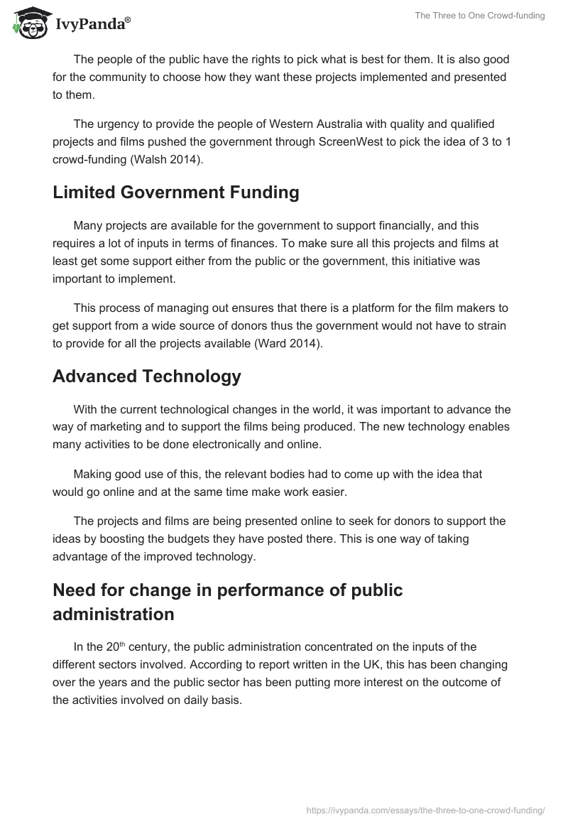 The Three to One Crowd-funding. Page 5
