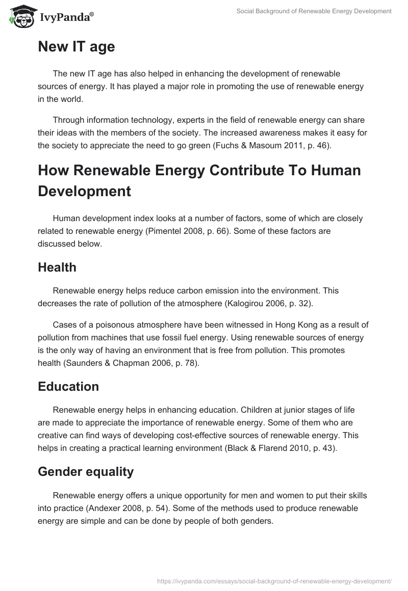 Social Background of Renewable Energy Development. Page 3