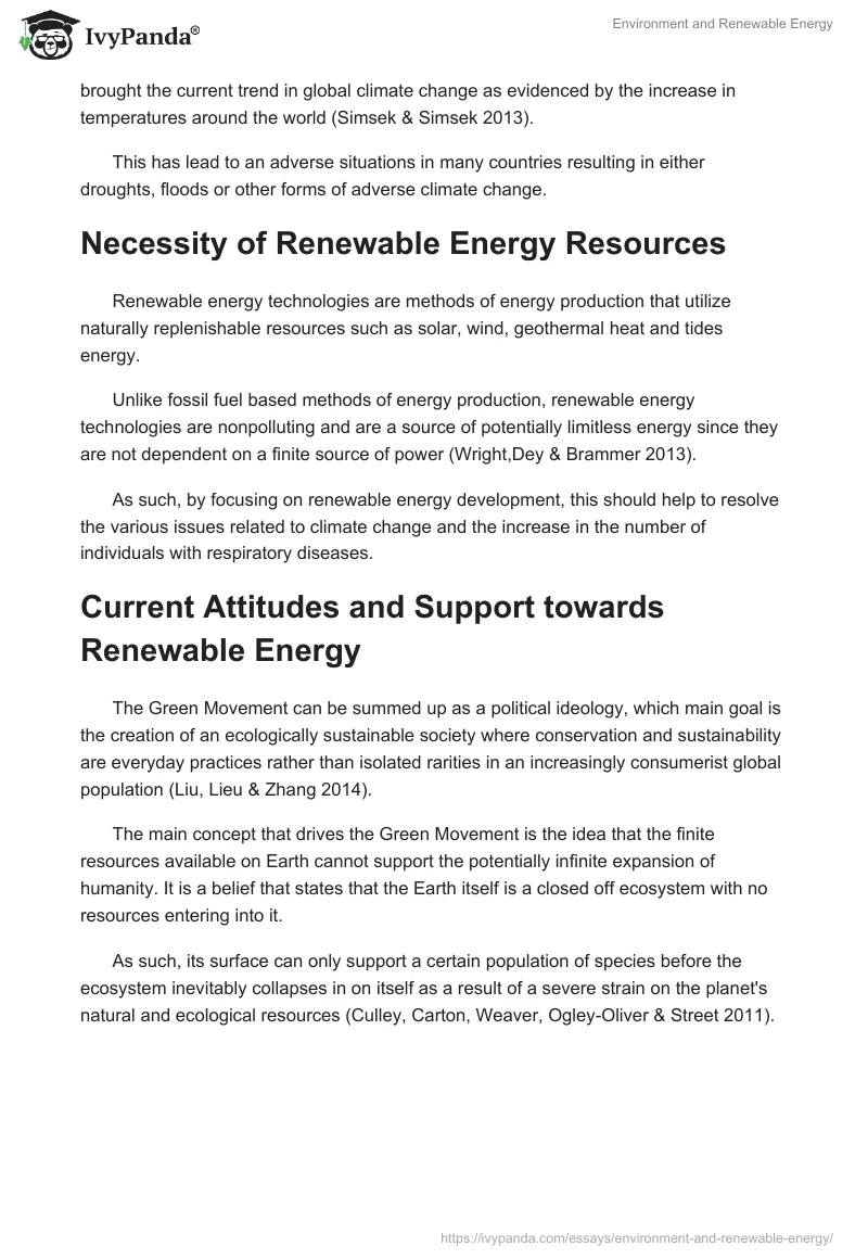 Environment and Renewable Energy. Page 3