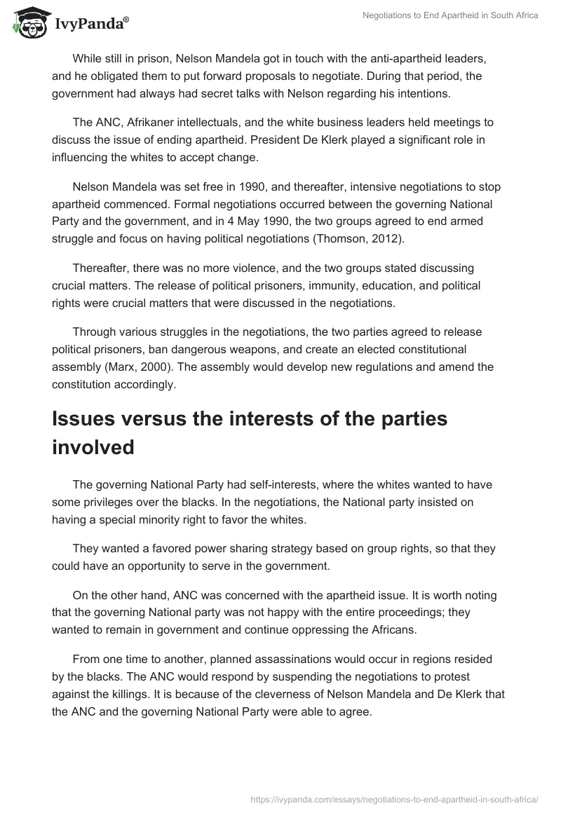 Negotiations to End Apartheid in South Africa. Page 2
