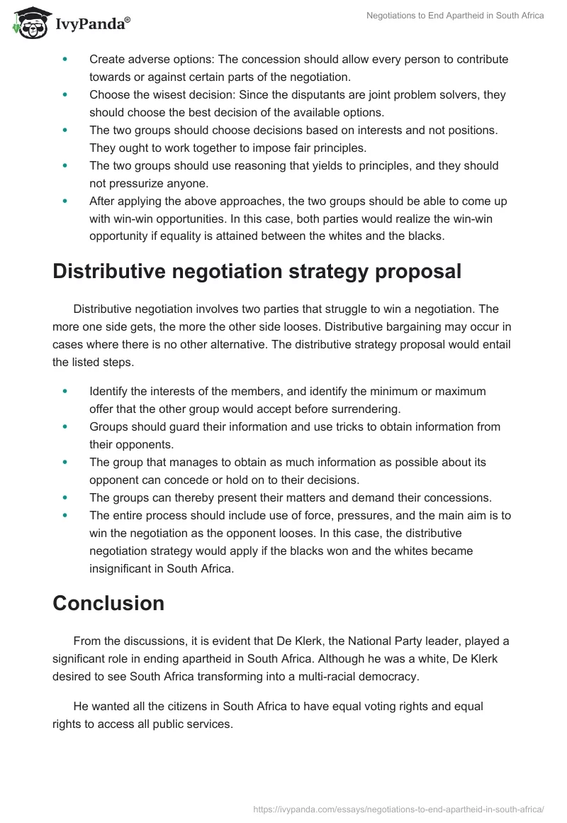 Negotiations to End Apartheid in South Africa. Page 5