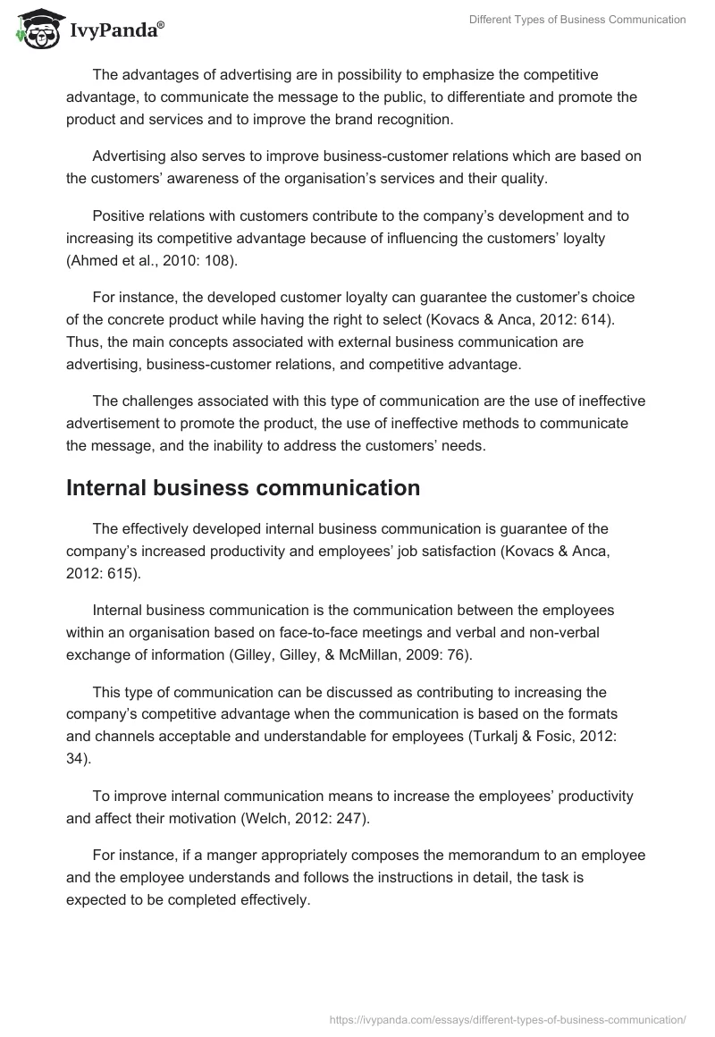 Different Types of Business Communication. Page 2