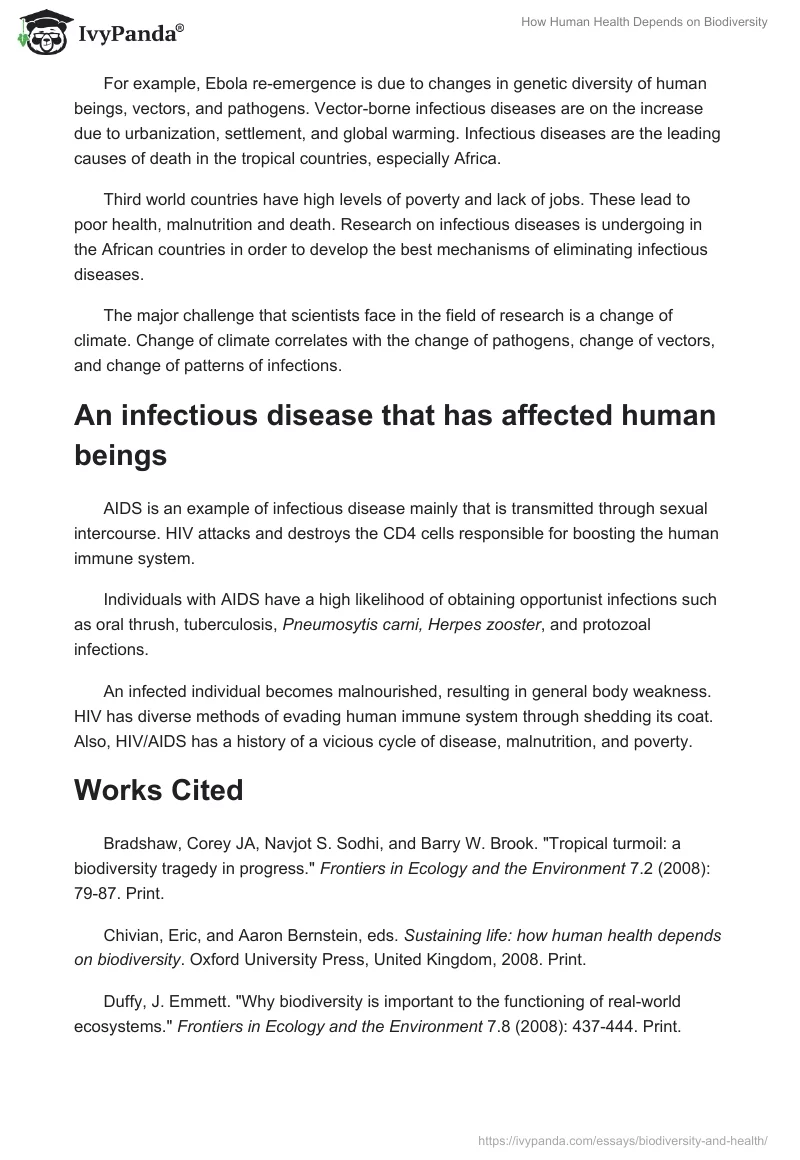 How Human Health Depends on Biodiversity. Page 4