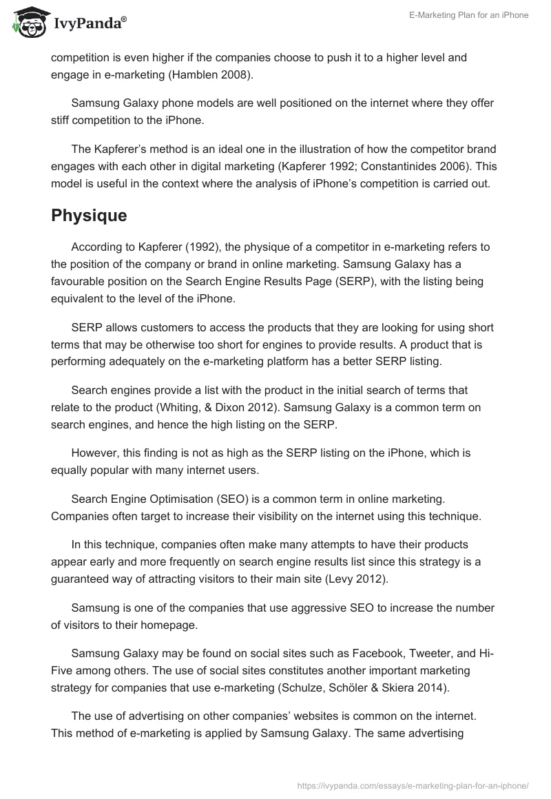 E-Marketing Plan for an iPhone. Page 3