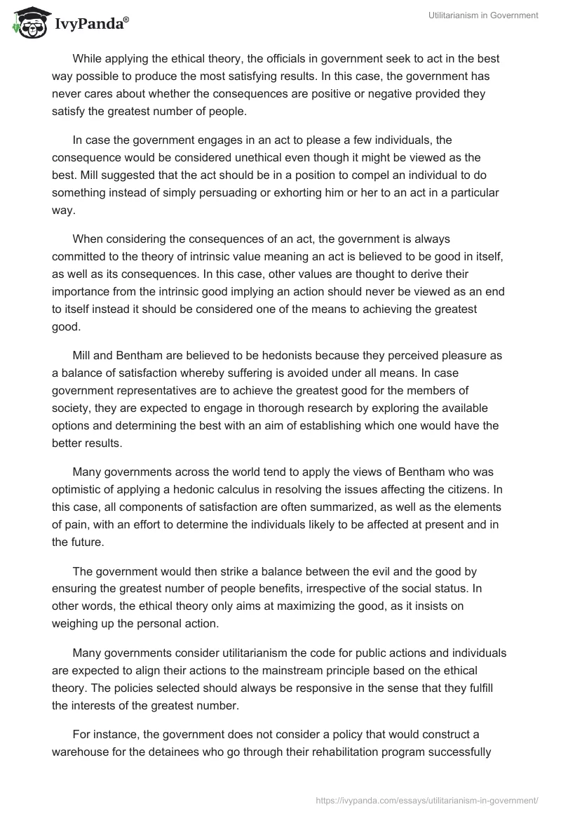 Utilitarianism in Government. Page 2