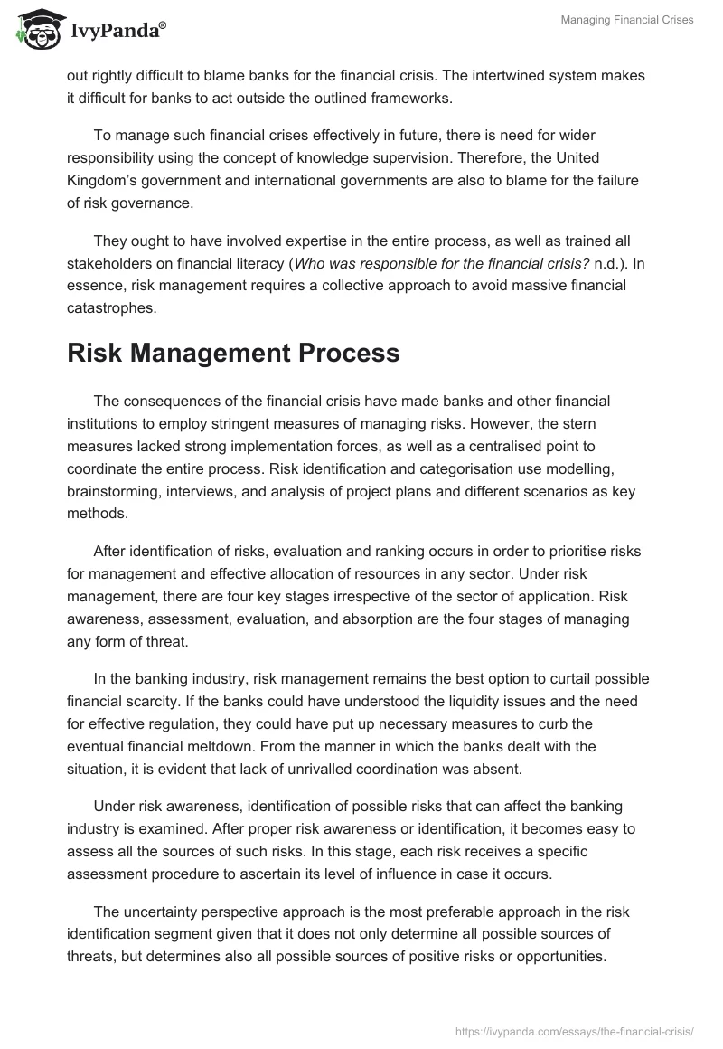Managing Financial Crises. Page 2