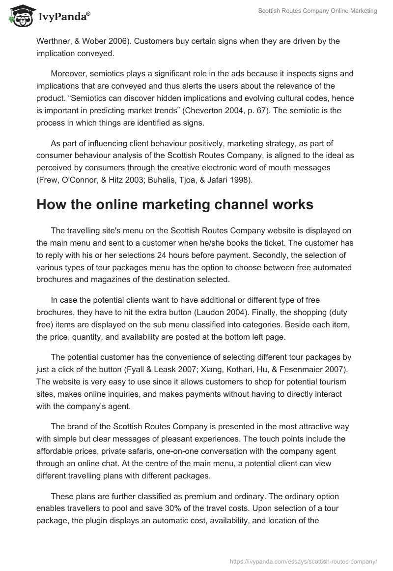 Scottish Routes Company Online Marketing. Page 3