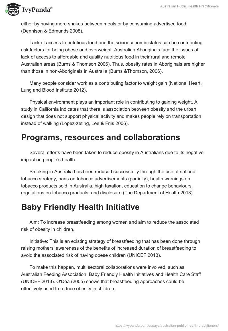 Australian Public Health Practitioners. Page 3