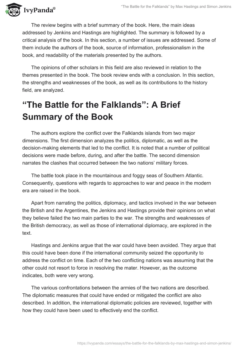 “The Battle for the Falklands” by Max Hastings and Simon Jenkins. Page 2