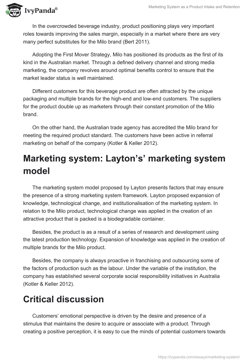 Marketing System as a Product Intake and Retention. Page 4