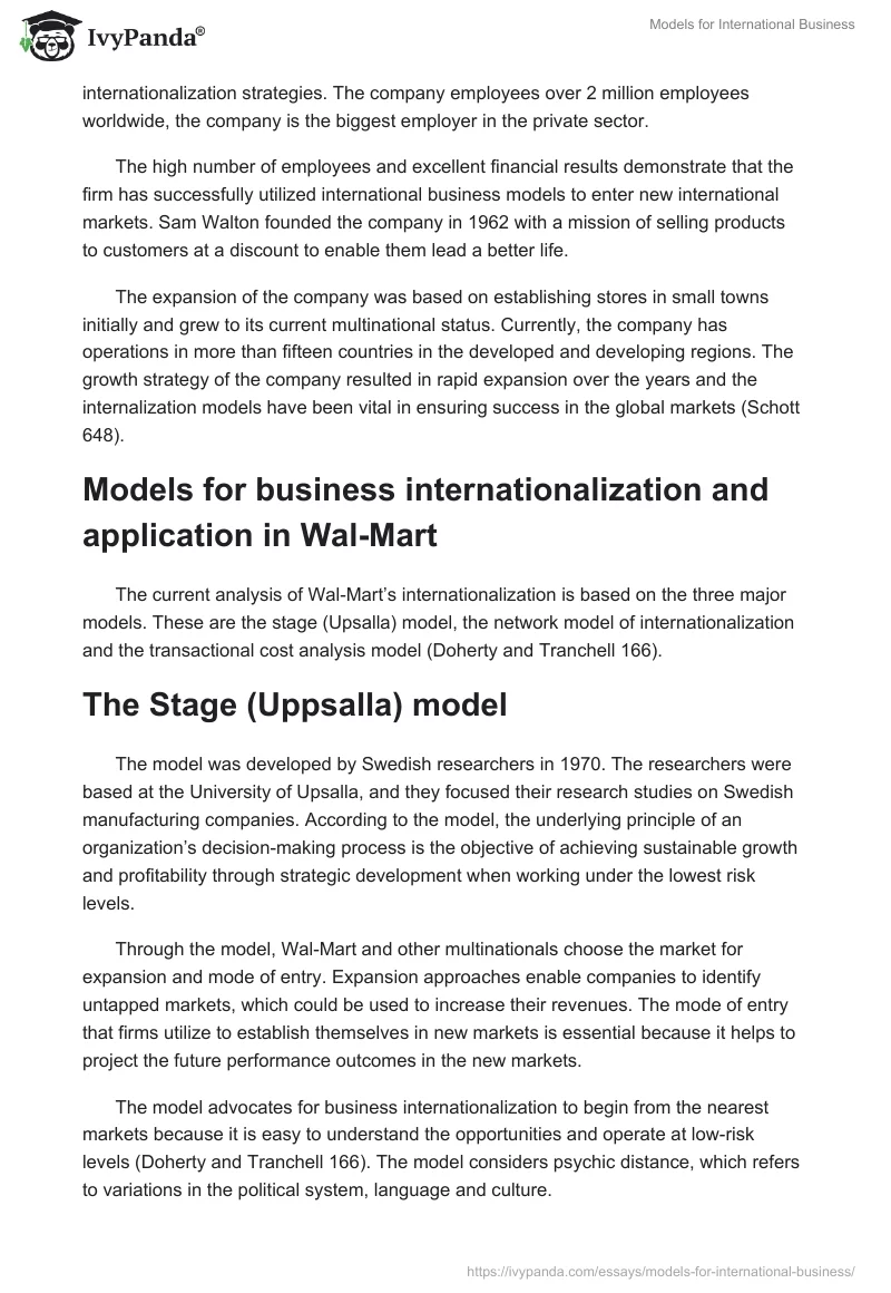 Models for International Business. Page 2