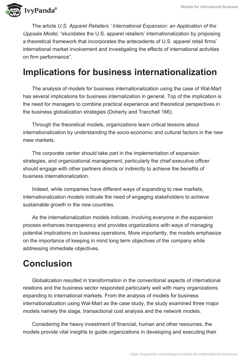 Models for International Business. Page 5