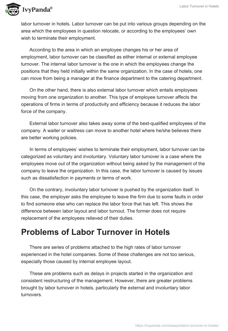 Labor Turnover in Hotels. Page 2