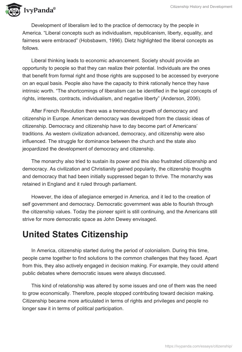 Citizenship History and Development. Page 5