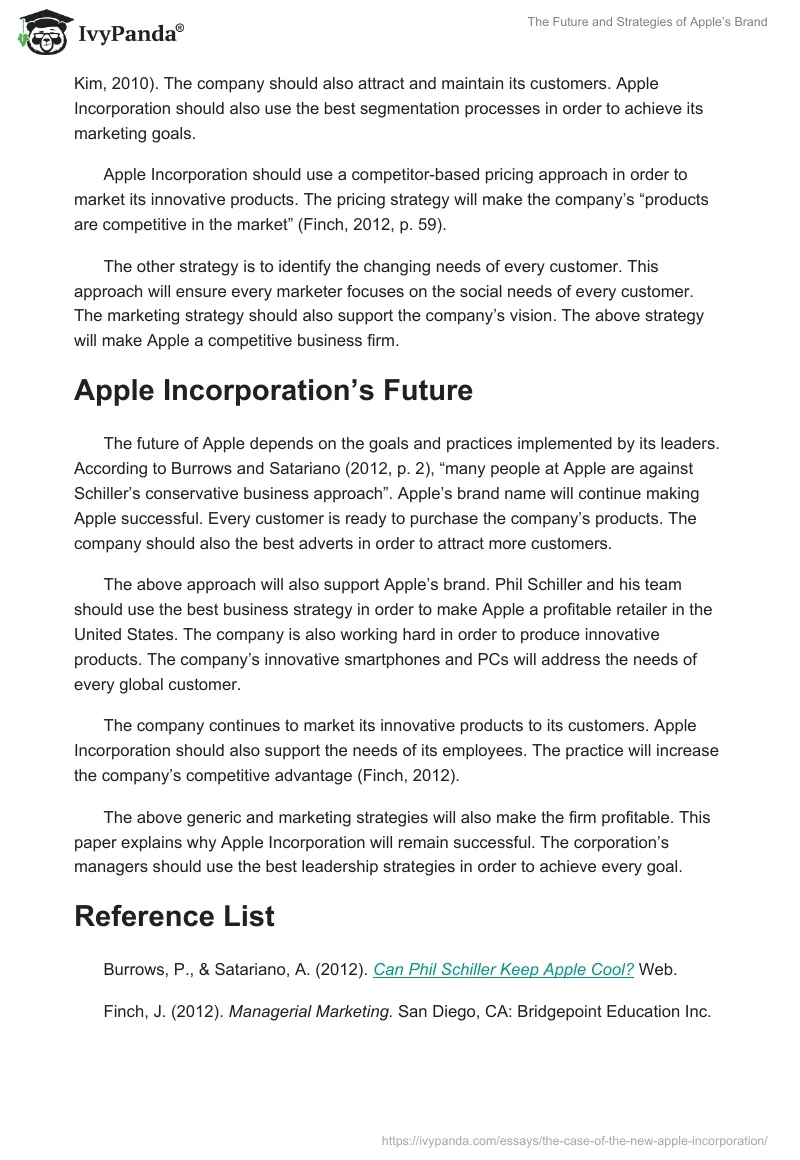The Future and Strategies of Apple’s Brand. Page 2