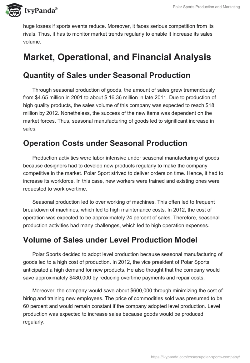 Polar Sports Production and Marketing. Page 2
