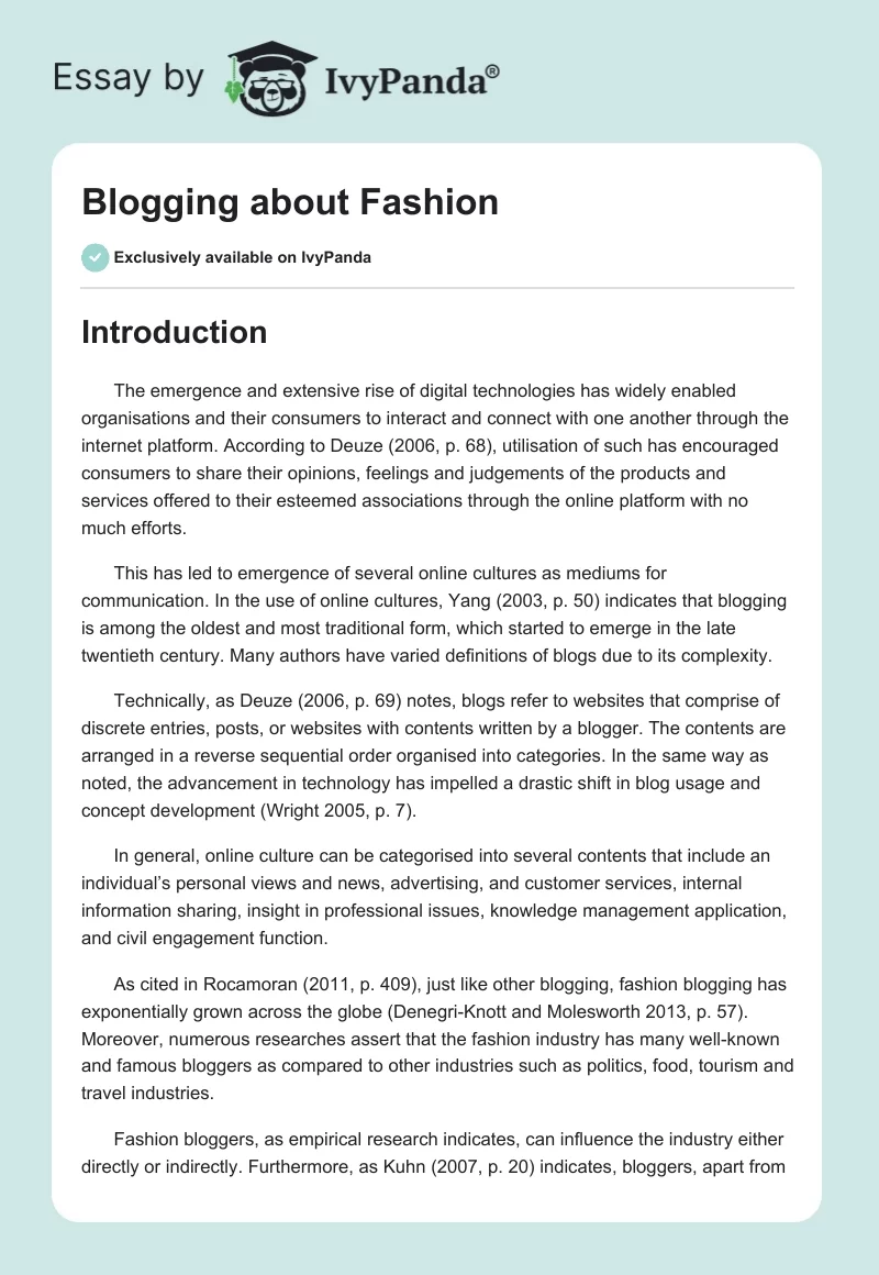 Blogging about Fashion. Page 1