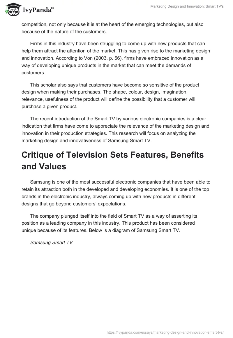 Marketing Design and Innovation: Smart TV's. Page 2