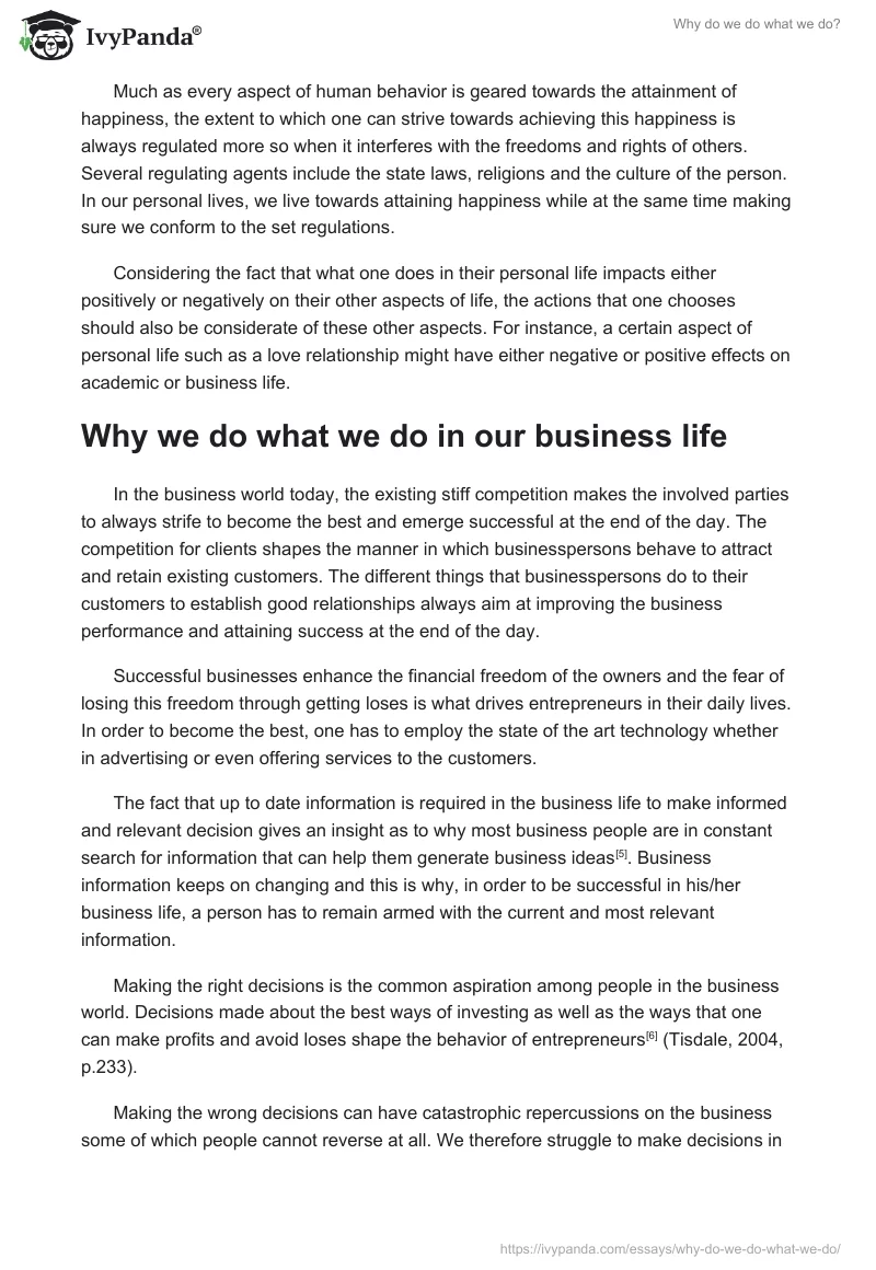Why do we do what we do?. Page 2