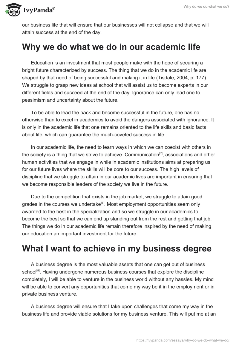 Why do we do what we do?. Page 3