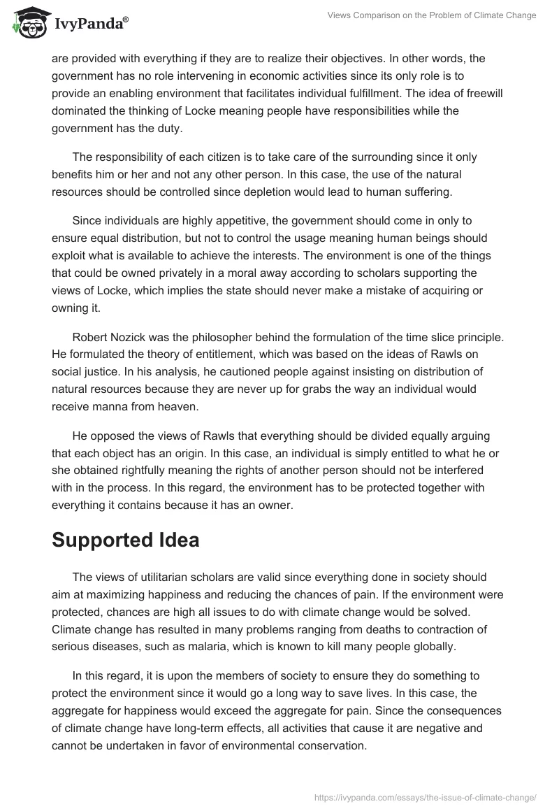 Views Comparison on the Problem of Climate Change. Page 3