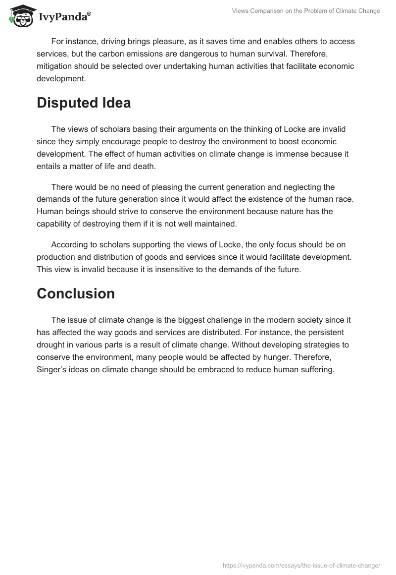 Views Comparison on the Problem of Climate Change. Page 4