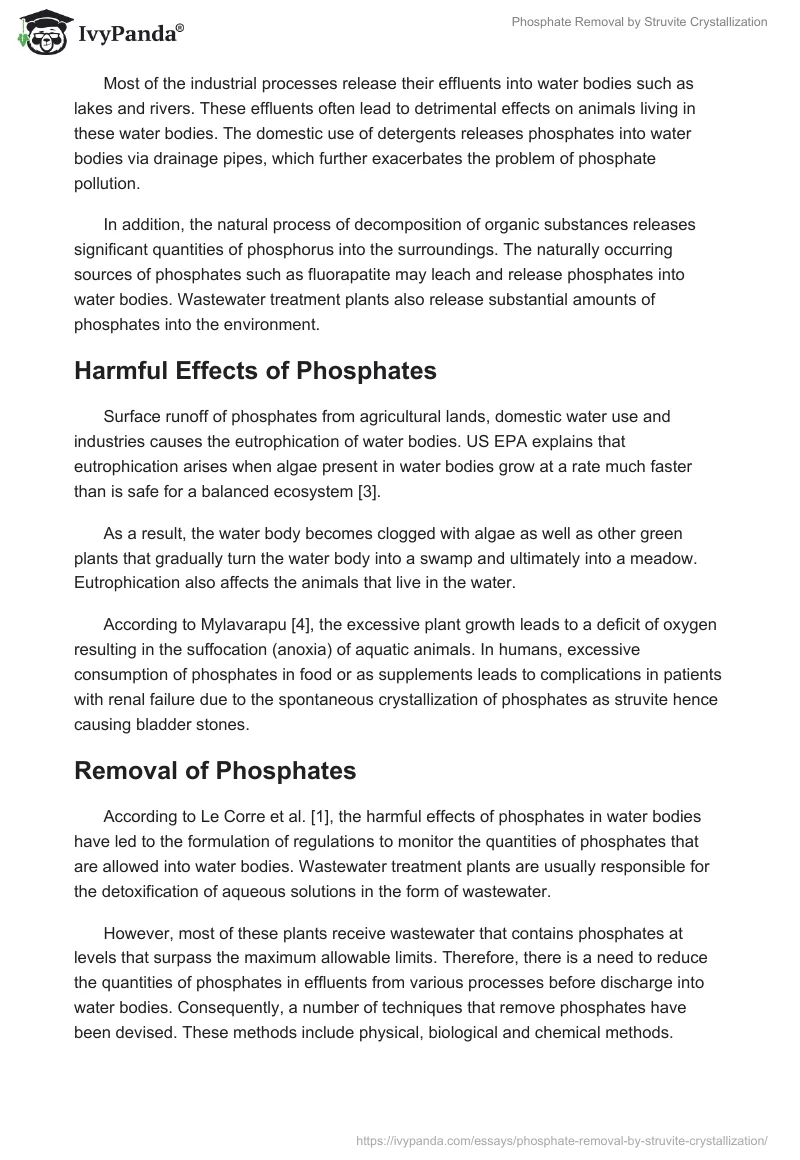 Phosphate Removal by Struvite Crystallization. Page 3