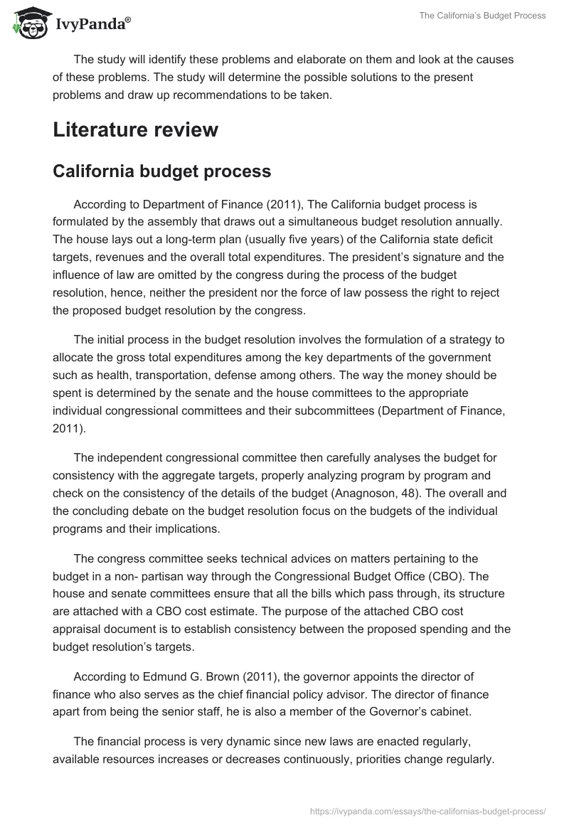 The California’s Budget Process. Page 2
