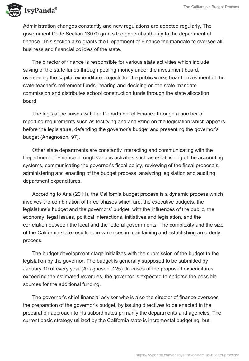 The California’s Budget Process. Page 3
