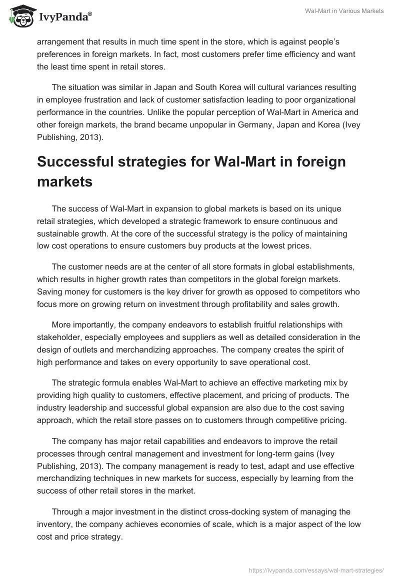 Wal-Mart in Various Markets. Page 2
