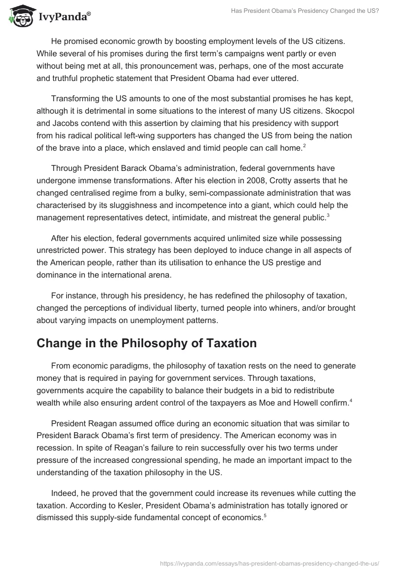 Has President Obama’s Presidency Changed the US?. Page 2