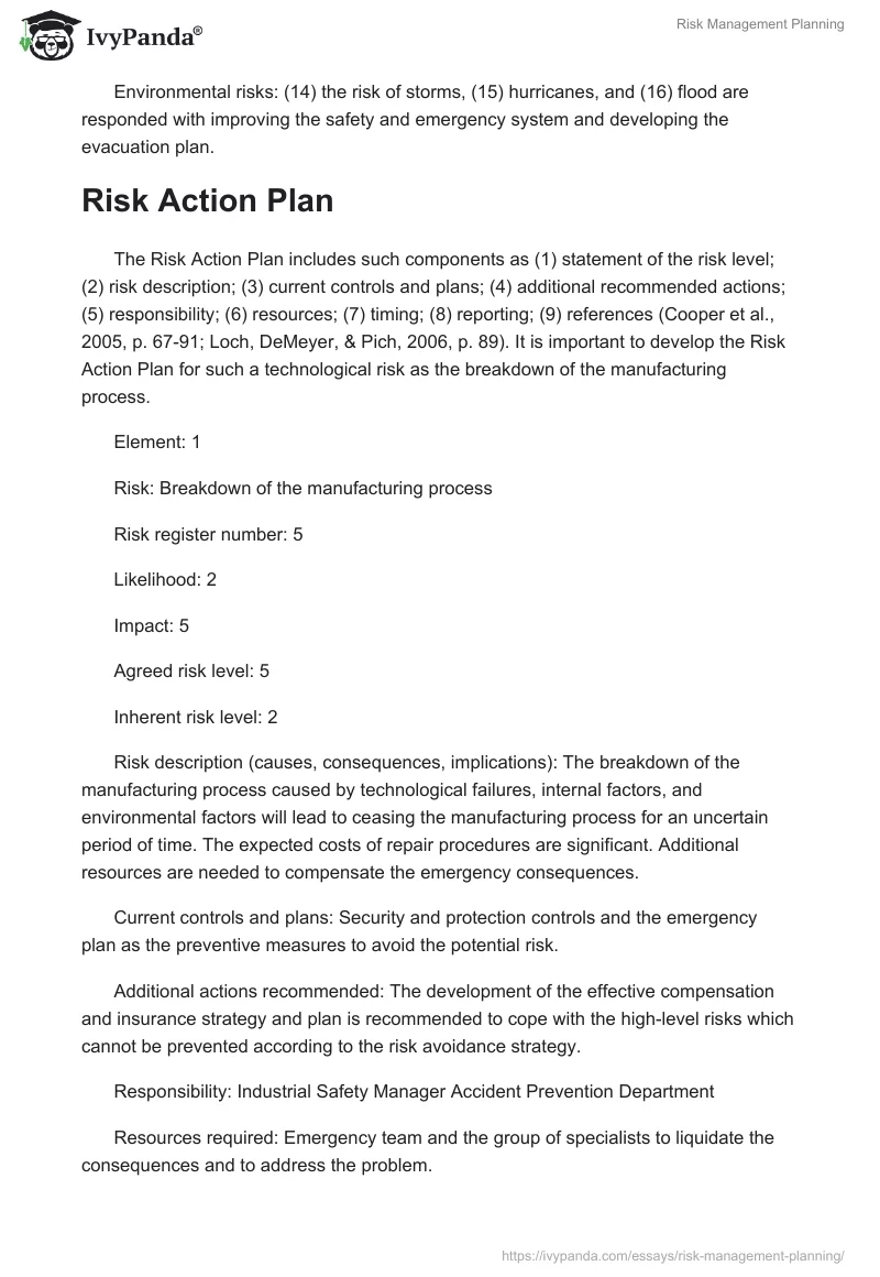 Risk Management Planning. Page 3