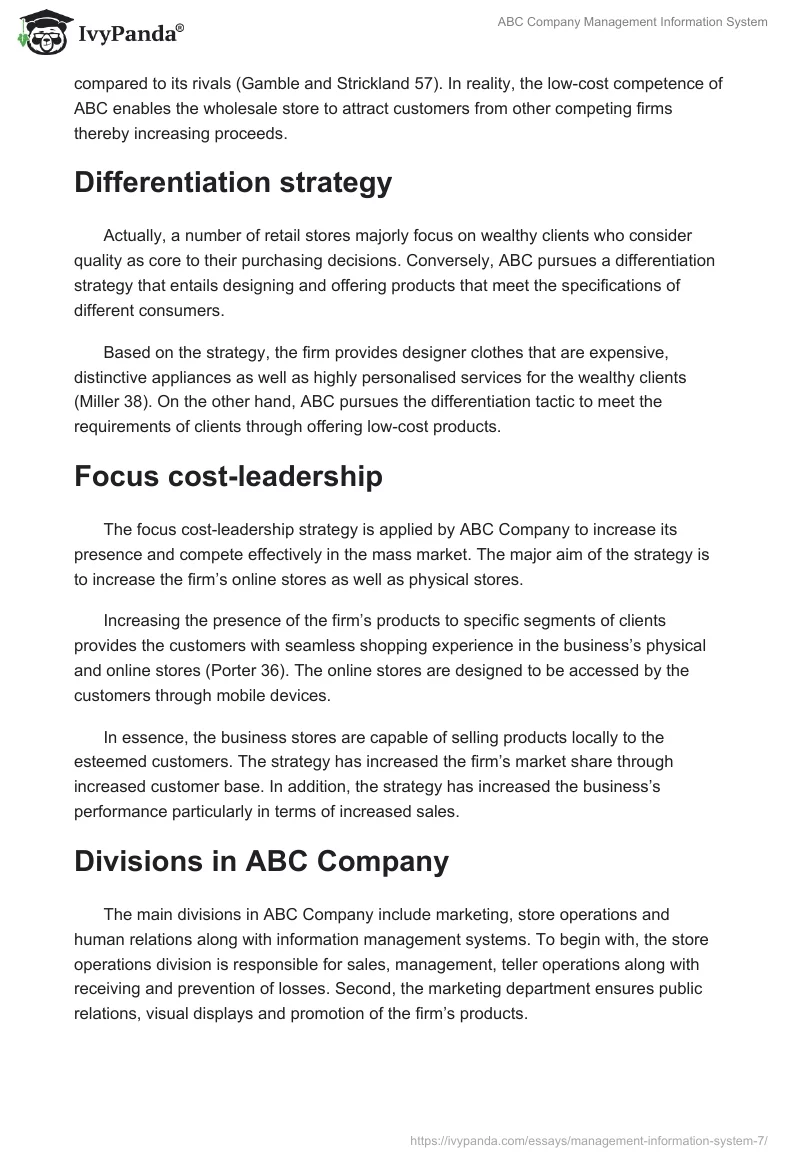 ABC Company Management Information System. Page 2