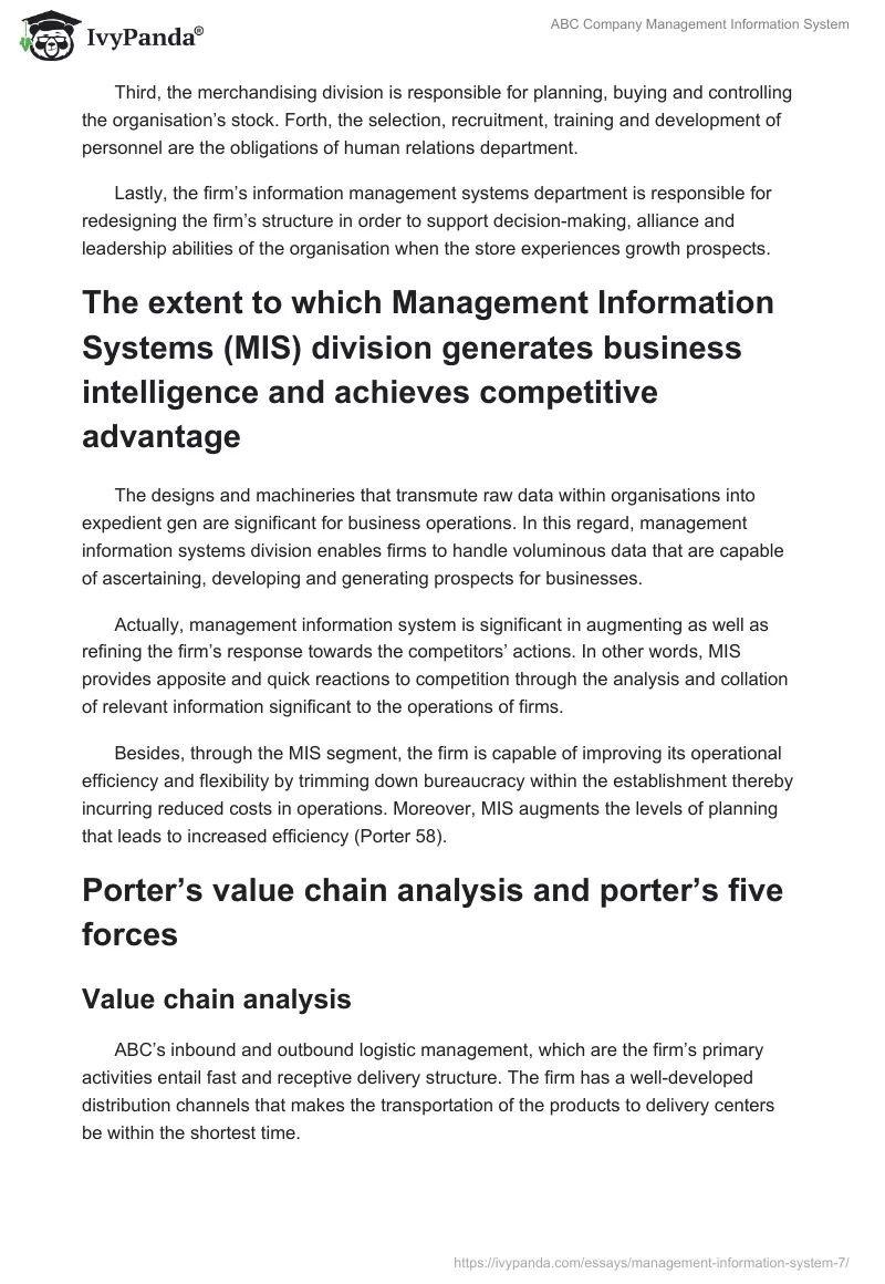 ABC Company Management Information System. Page 3